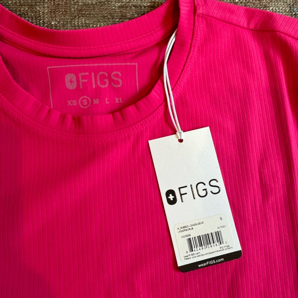 SHOCKING PINK S FIGS Ribbed Salta Underscrub - Picture 2 of 7